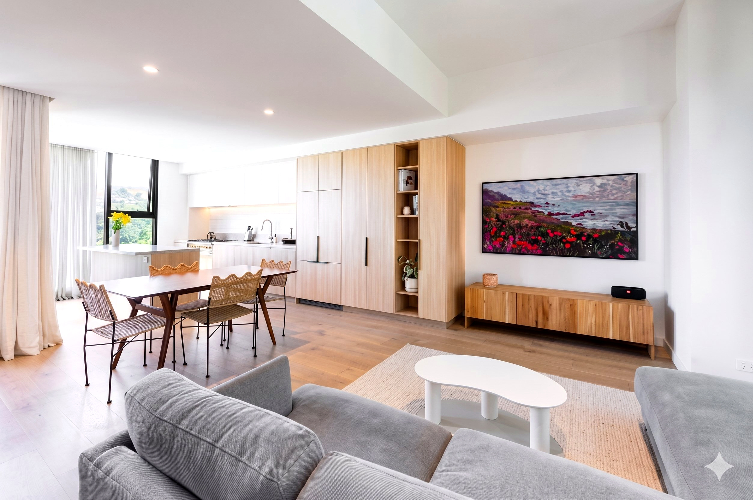 Little Grey Street St Kilda — luxury open-plan living and dining area